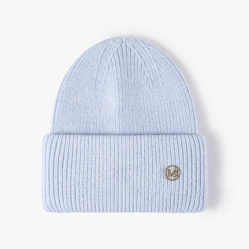 Soft Knit Beanie Warm Rabbit Fur Womens Winter Hats Slouchy Cap Solid Color Casual Outdoor Fashion  10