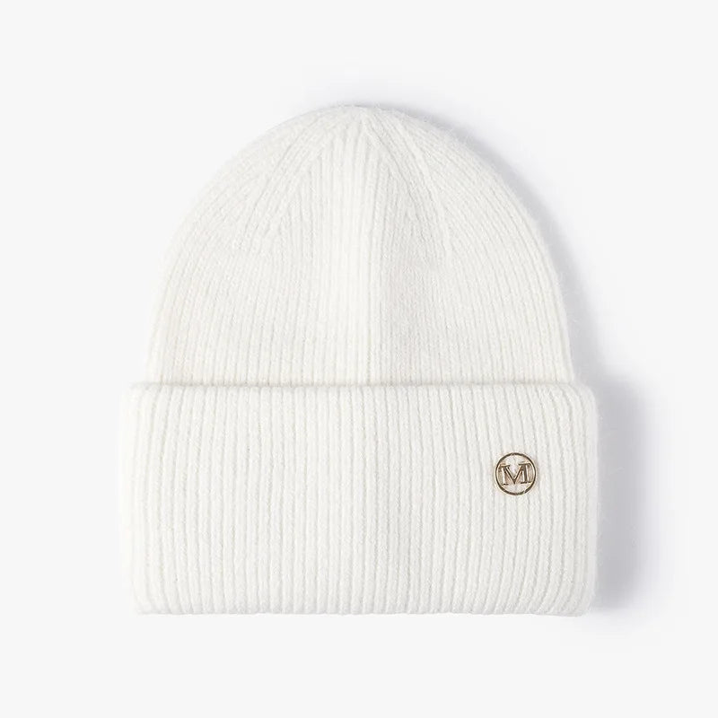 Soft Knit Beanie Warm Rabbit Fur Womens Winter Hats Slouchy Cap Solid Color Casual Outdoor Fashion  11