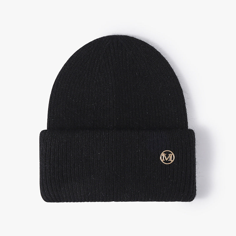 Soft Knit Beanie Warm Rabbit Fur Womens Winter Hats Slouchy Cap Solid Color Casual Outdoor Fashion  12