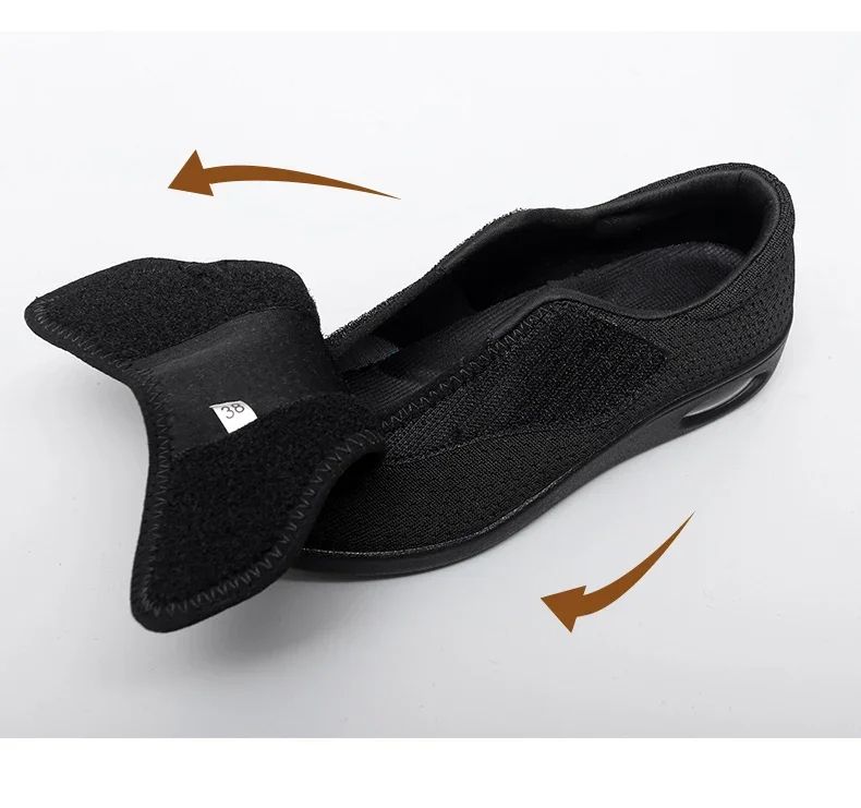 Casual Orthopedic WideFit Walking Shoes  Soft Adjustable Comfort Shoes For Swollen Feet  Diabetic S
