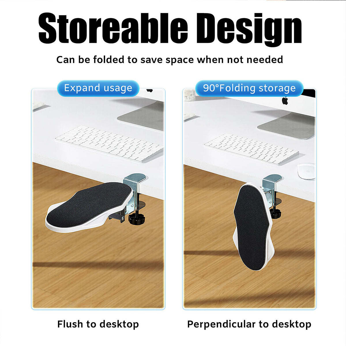Computer Arm Support Bracket For Office Desk With Wrist Rotation 3
