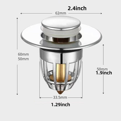 Universal Pop Up Sink Drain Plug Filter With Hair Catcher 4