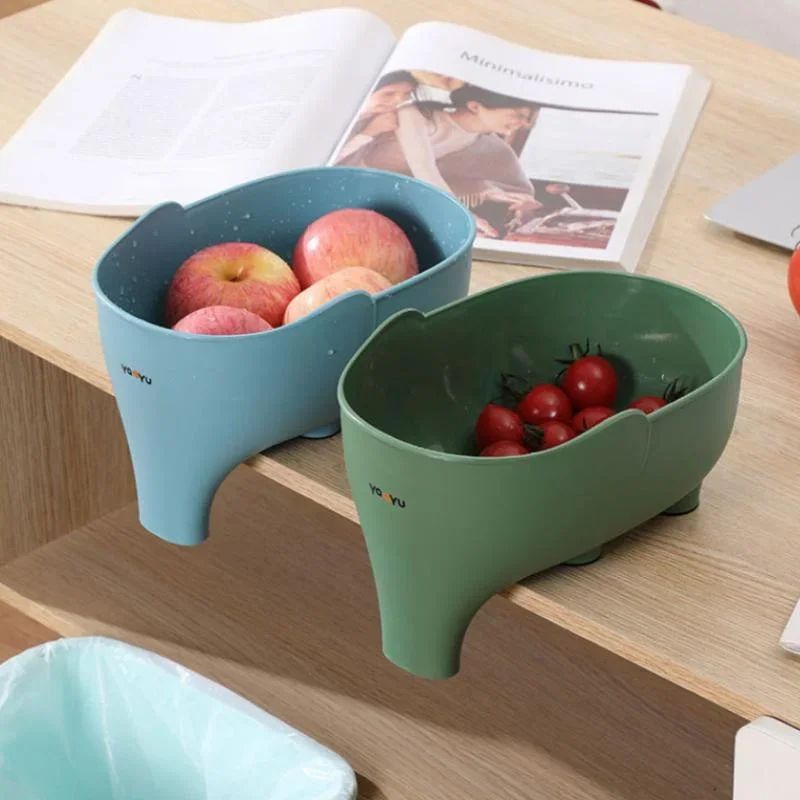 ElephantShaped Kitchen Sink Filter Basket  DryWet Separation Drain Strainer  Hanging Vegetable Wash 1