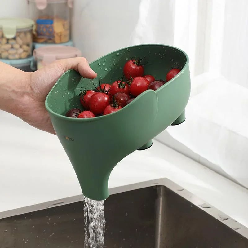 ElephantShaped Kitchen Sink Filter Basket  DryWet Separation Drain Strainer  Hanging Vegetable Wash 2