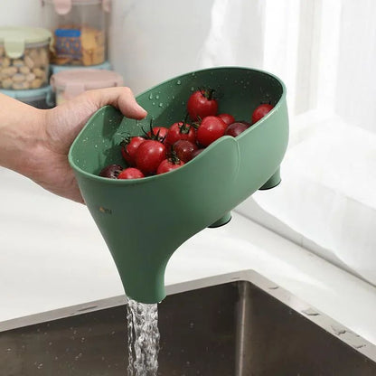 ElephantShaped Kitchen Sink Filter Basket  DryWet Separation Drain Strainer  Hanging Vegetable Wash 2