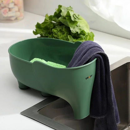 ElephantShaped Kitchen Sink Filter Basket  DryWet Separation Drain Strainer  Hanging Vegetable Wash 3