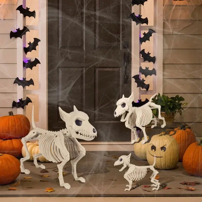 Halloween Little Wolf Skeleton Decoration  Creative IndoorOutdoor Animal Skeleton Home  Garden Orna 2