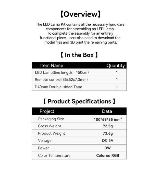 BambuLab Led Light Kit Upgrade 2