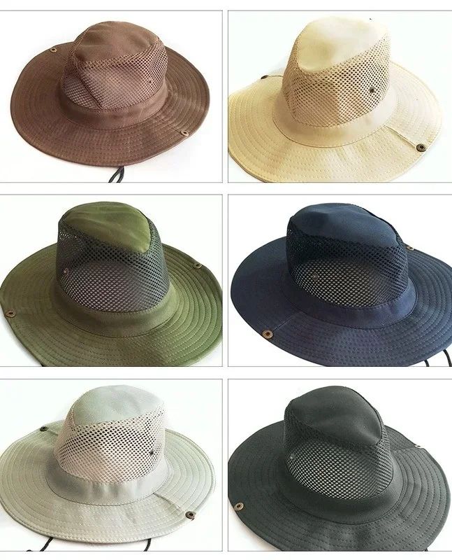 Summer Mesh Outdoor Fishing Hat  Breathable Lightweight Sun Protection Fisherman Hat 7 Colors 7