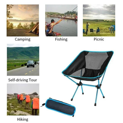 Outdoor Portable Folding Chair  Lightweight Beach BBQ Travel  Hiking Seat For Easy Carry Convenienc 3
