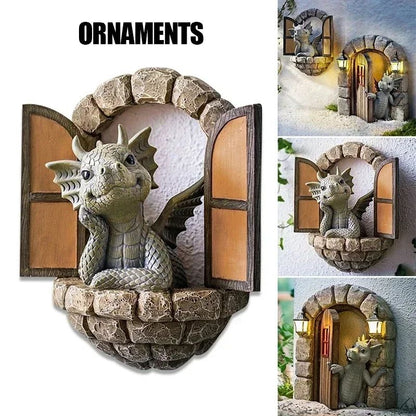 Giant DragonShaped Resin Lawn Sculpture  Gothic Fantasy Garden Statue For Yard  Courtyard Decoratio 3