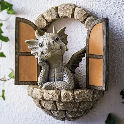 Giant DragonShaped Resin Lawn Sculpture  Gothic Fantasy Garden Statue For Yard  Courtyard Decoratio 4