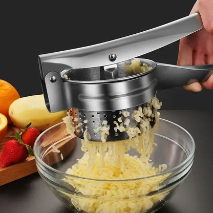 Stainless Steel Potato Ricer & Masher Press – Fruit & Vegetable Puree Squeezer for Smooth Mash and Juicing