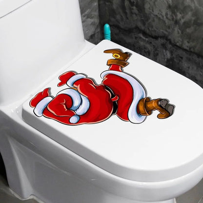 Christmas Santa Claus Wall Sticker  Fun SelfAdhesive Bathroom Toilet  Car Decoration 1