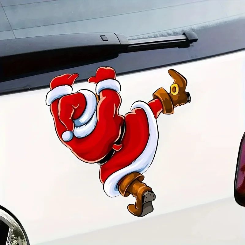 Christmas Santa Claus Wall Sticker  Fun SelfAdhesive Bathroom Toilet  Car Decoration 3