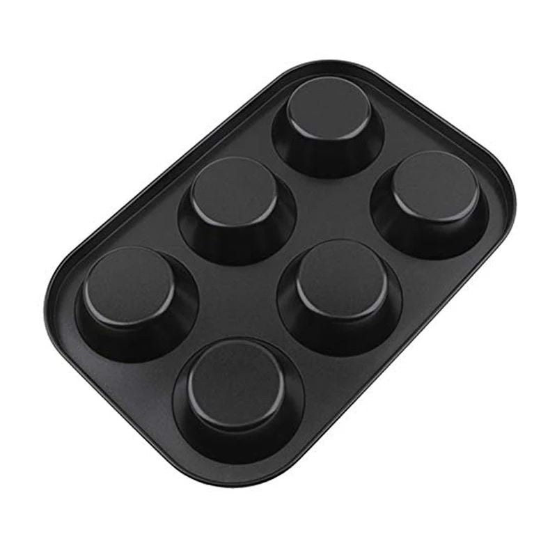 Square NonStick Cupcake  Muffin Baking Pan  HeavyDuty Carbon Steel Tray 6 Or 12Cup 2