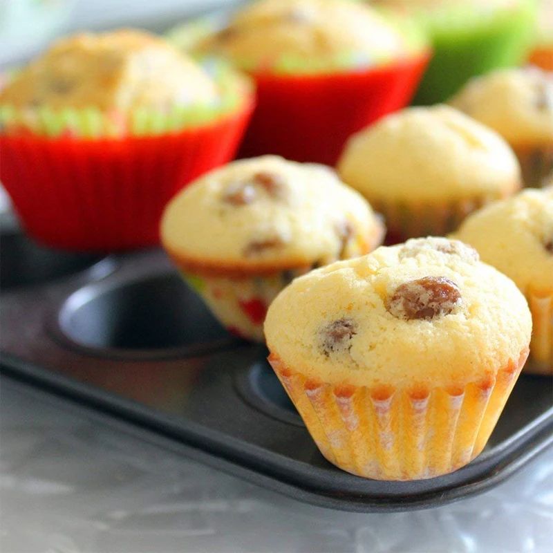 Square NonStick Cupcake  Muffin Baking Pan  HeavyDuty Carbon Steel Tray 6 Or 12Cup 5