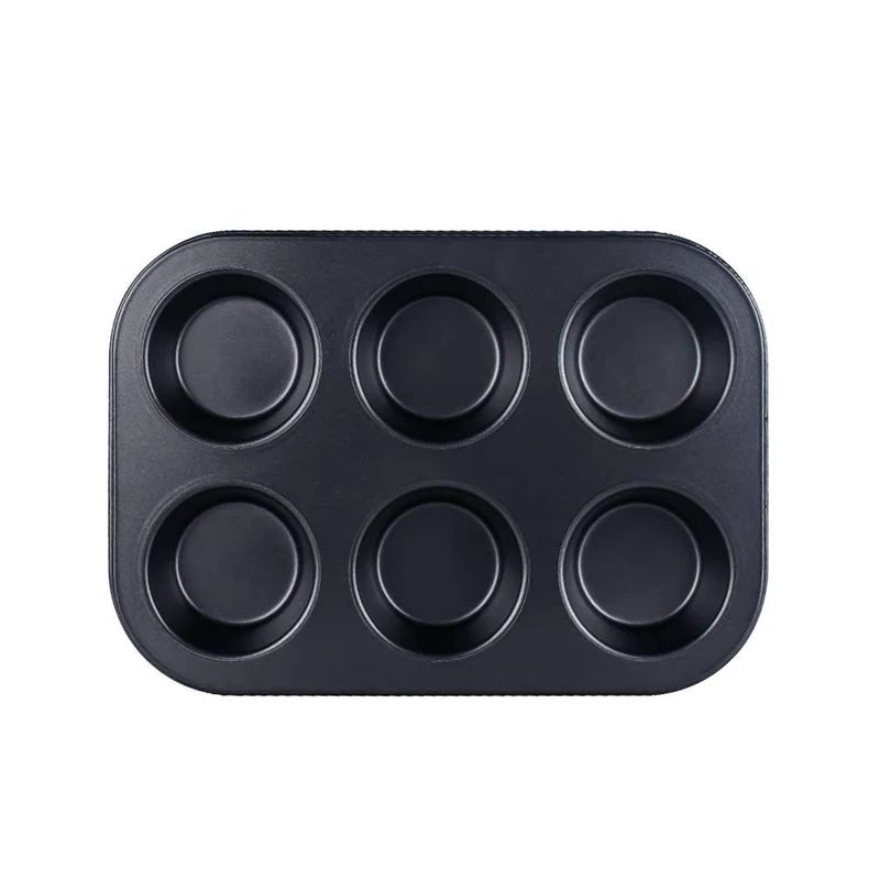 Square NonStick Cupcake  Muffin Baking Pan  HeavyDuty Carbon Steel Tray 6 Or 12Cup 7