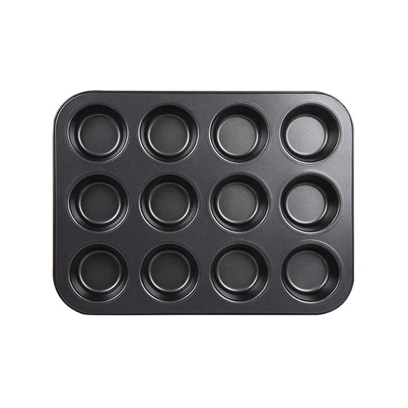 Square NonStick Cupcake  Muffin Baking Pan  HeavyDuty Carbon Steel Tray 6 Or 12Cup 8
