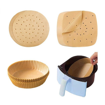 Air Fryer Disposable Parchment Liners – Non-Stick, Oil-Proof Cooking Sheets for Cleaner, Faster Meals