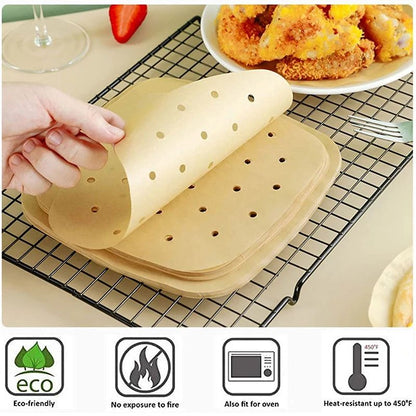 Air Fryer Disposable Parchment Liners  NonStick OilProof Cooking Sheets For Cleaner Faster Meals 5