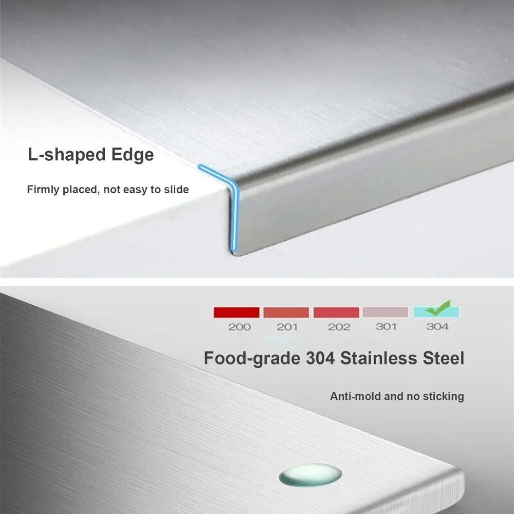 Stainless Steel Kitchen Cutting Board Pro  Hygienic Durable  NonSlip Food Prep Surface 3