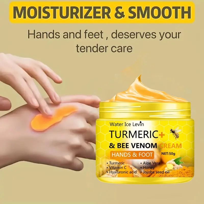 Turmeric Bee Venom Moisturizing Foot And Hand Repair Cream For Dry Cracked Skin 50g 3