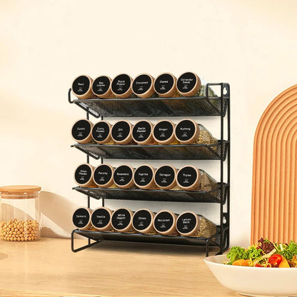 Farmhouse 12Piece Glass Spice Jar Set With Bamboo Lids  Labels 4
