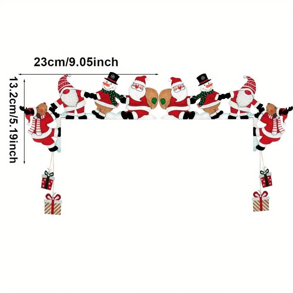 2D Wooden Christmas Door Frame Decorations  Santa Snowman  Reindeer Hanging Holiday Ornaments 1