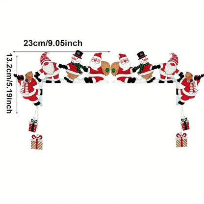 2D Wooden Christmas Door Frame Decorations  Santa Snowman  Reindeer Hanging Holiday Ornaments 1