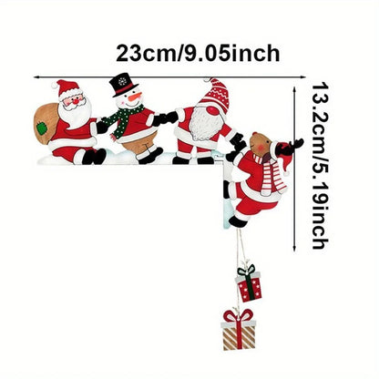 2D Wooden Christmas Door Frame Decorations  Santa Snowman  Reindeer Hanging Holiday Ornaments 7