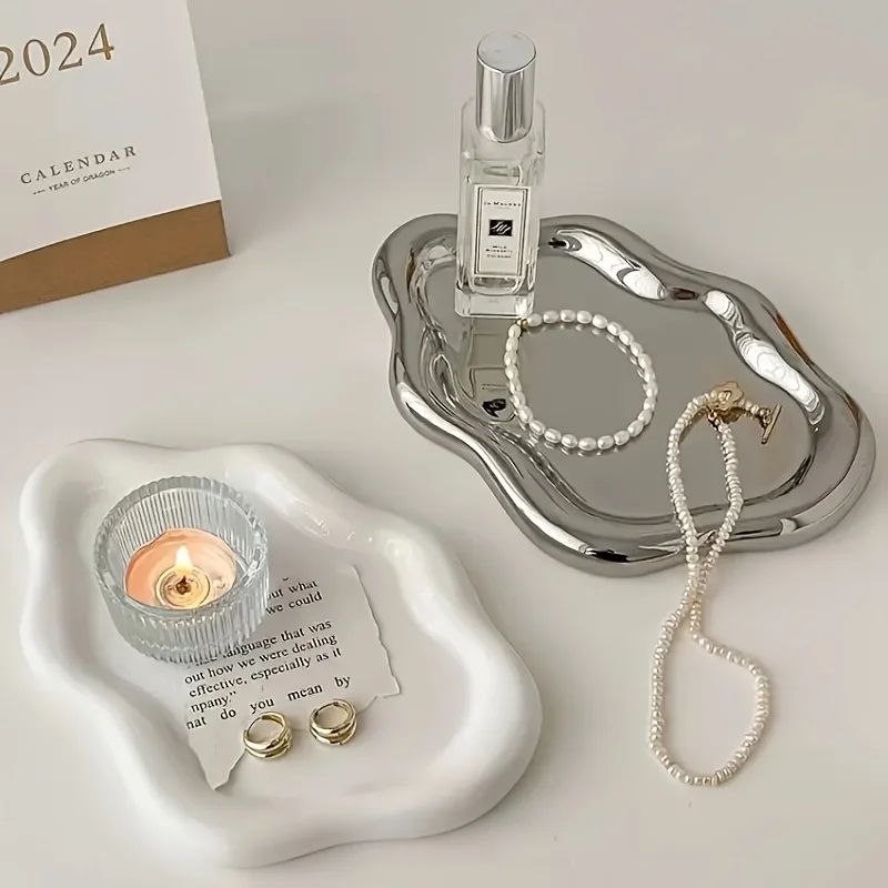 CloudShaped Jewelry Tray  Decorative Storage Plate For Earrings Bracelets  Necklaces Ideal Home Dec 5