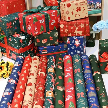 Extra-Long Christmas Wrapping Paper Sheets – 70 49 cm Gift Wrap Sets for Holiday Gifts & Party Decorations (5/10/20 pcs)