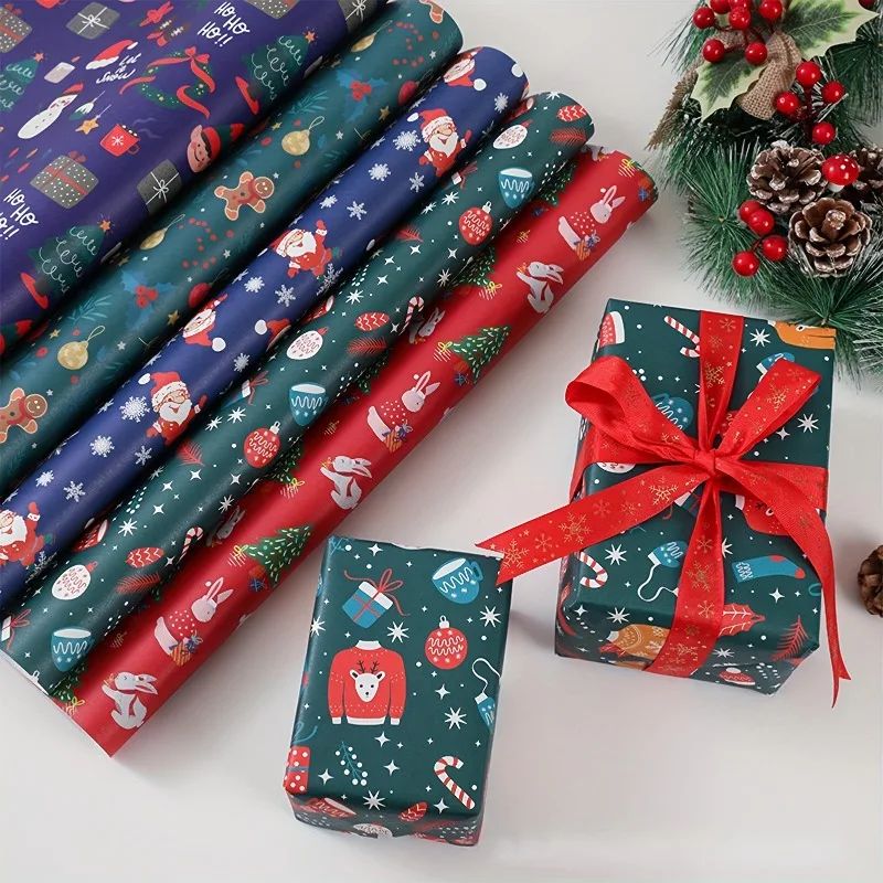 ExtraLong Christmas Wrapping Paper Sheets  70 49 Cm Gift Wrap Sets For Holiday Gifts  Party Decorat 3