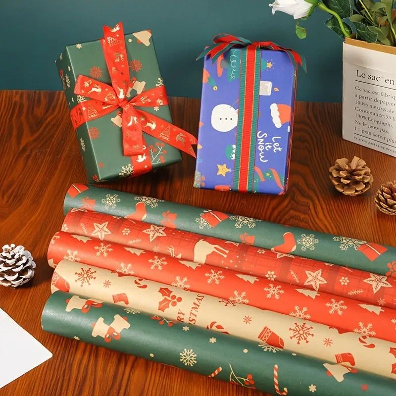 ExtraLong Christmas Wrapping Paper Sheets  70 49 Cm Gift Wrap Sets For Holiday Gifts  Party Decorat 4