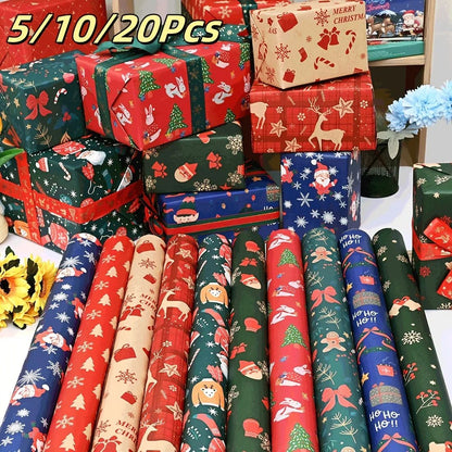 ExtraLong Christmas Wrapping Paper Sheets  70 49 Cm Gift Wrap Sets For Holiday Gifts  Party Decorat 6