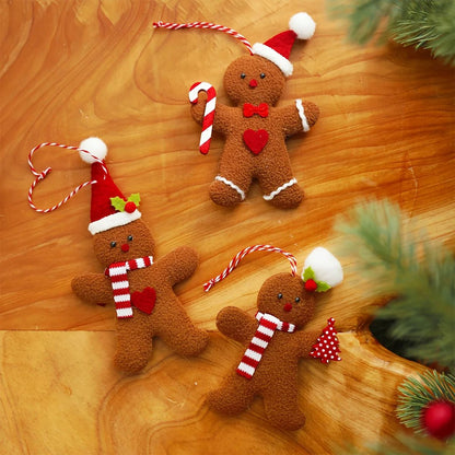 3Piece Christmas Gingerbread Man Hanging Ornaments  Festive Tree Pendants For Holiday Decor  New Ye 2