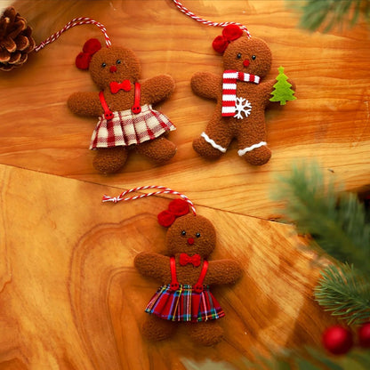 3Piece Christmas Gingerbread Man Hanging Ornaments  Festive Tree Pendants For Holiday Decor  New Ye 5