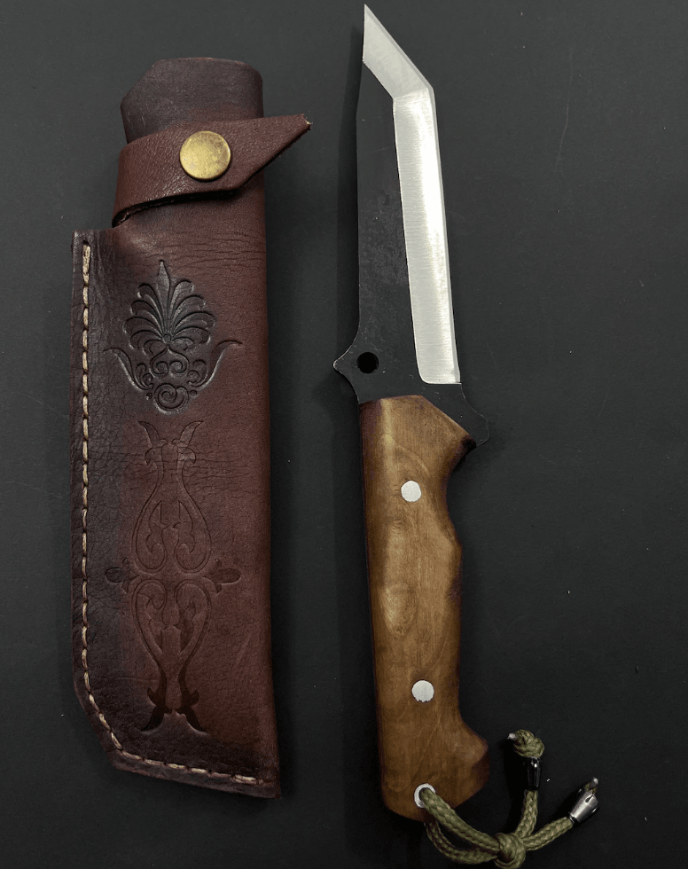 Handmade Full Tang Gut Hook Hunting Knife | 4034 Stainless Steel Blade + Custom Engraving | 10" Outdoor Skinner Knife