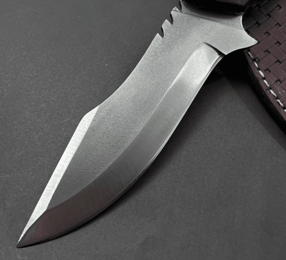 Handmade Full Tang Hunting Knife | Engraved 4116 German Stainless Blade + Walnut Handle | 10.6" Outdoor Survival Knife w