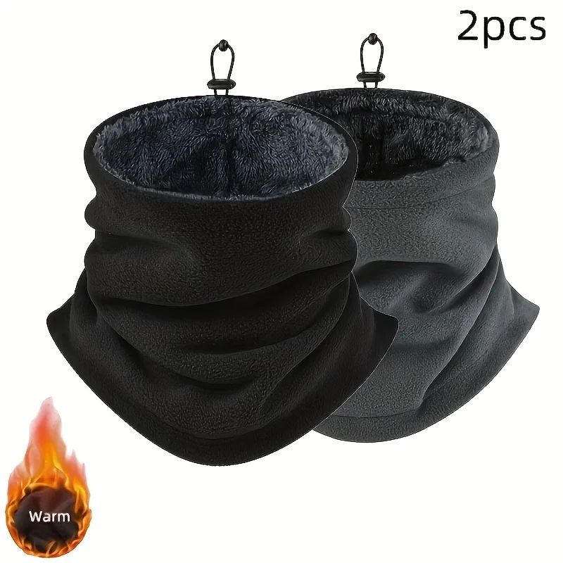 Men Thermal Neck Gaiter  Heavyweight Windproof Face Mask With Soft Fleece Lining  Breathable Knit 1 1