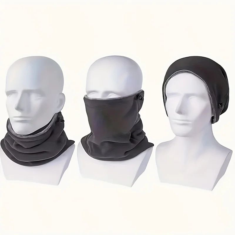 Men Thermal Neck Gaiter  Heavyweight Windproof Face Mask With Soft Fleece Lining  Breathable Knit 1 8