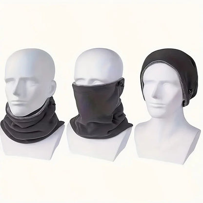 Men Thermal Neck Gaiter  Heavyweight Windproof Face Mask With Soft Fleece Lining  Breathable Knit 1 8