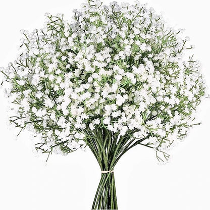 Gypsophila Artificial Flower Stem with 108 Heads – 63cm Babys Breath Bouquet for Wedding, Home & DIY Decor