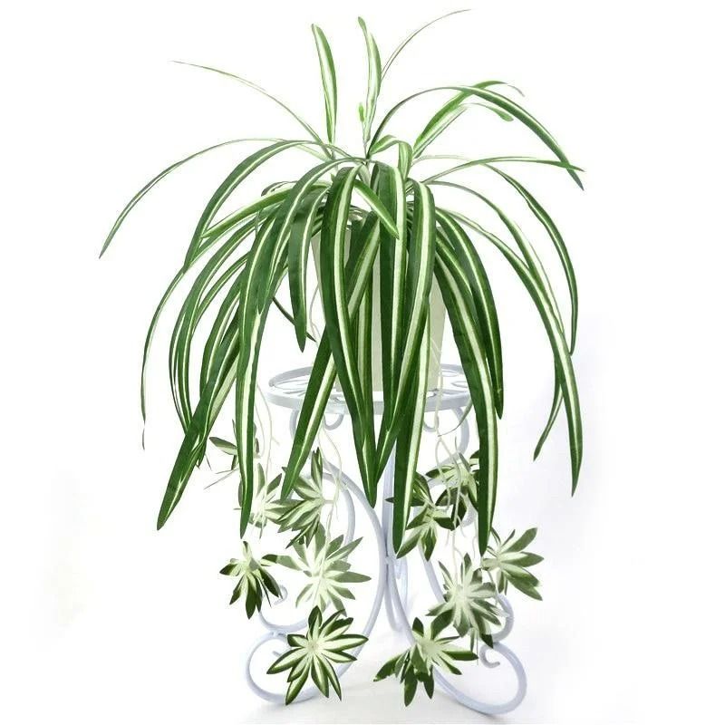 Artificial Hanging Green Plant Potted Chlorophytum Wall Decor 65cm PVC Simulation Leaves 2