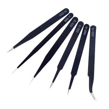 Anti Static Stainless Steel Precision Tweezer Set 6 Piece 3