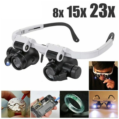 LED Headband Magnifier With Adjustable Lenses For Jewelry And Watch Repair 1