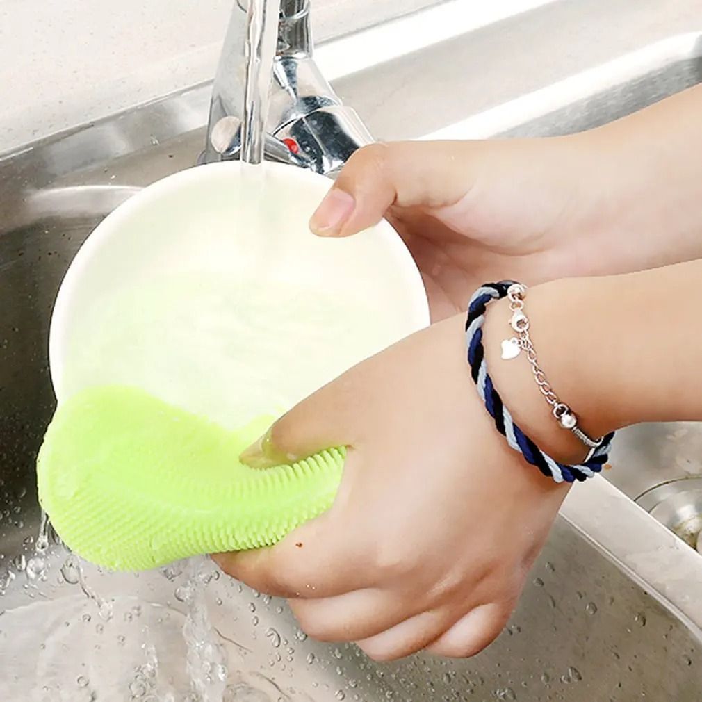 Silicone Cleaning Brush Set 6 Piece Soft Scrubbing Pads For Kitchen Use 2