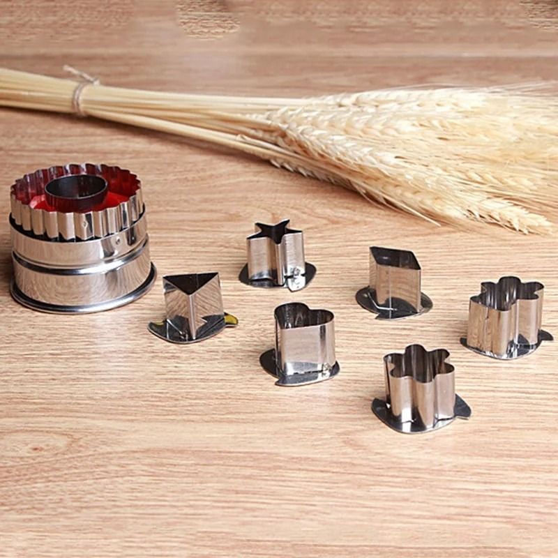 Pastry And Cookie Cutter Set 7 Piece Aluminum Baking Mold Kit 6