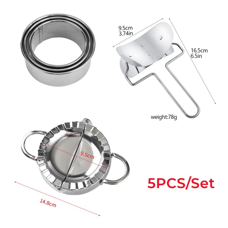 Professional 5Piece Stainless Steel Dumpling  Empanada Maker Set 1